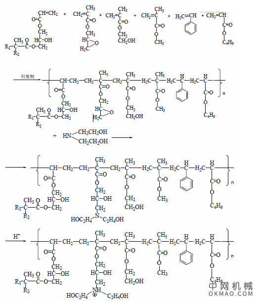 环氧–丙烯酸电泳漆的合成与应用，将改性环氧树脂和改性丙烯酸树脂混合乳化，合成了环氧–丙烯酸电泳漆 中国机械网,okmao.com