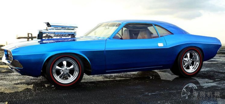 第一个风火轮道奇挑战者在渲染中栩栩如生，艺术家Abimelec Arellano创建了反向的“风火轮”效果图 中国机械网,okmao.com