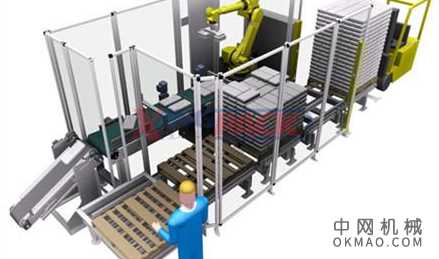 机器人码垛自动化解决方案，星派大米机器人码垛包装机的设备可以适应多种类不同的环境中 中国机械网,okmao.com