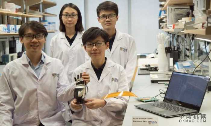研究人员开发了电子皮肤，以赋予机器人和假肢以触摸感 中国机械网,okmao.com