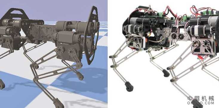 使用仿真框架研究四足机器人的脊柱行为 中国机械网,okmao.com
