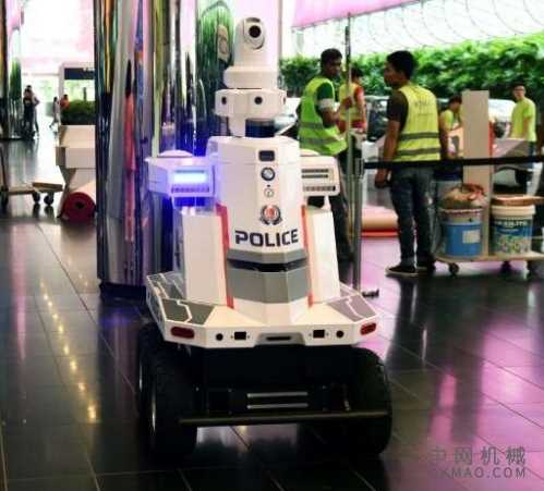在新加坡峰会上巡逻的机器人:新加坡高科技公司已部署了一个带有旋转摄像头的自动机器人 中国机械网,okmao.com