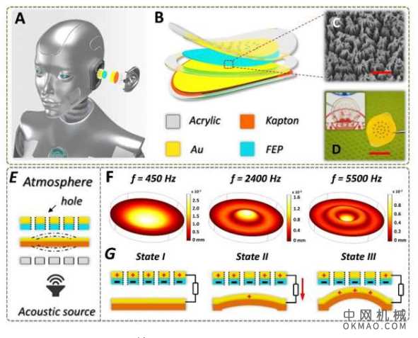 新型用于社会机器人和助听器的摩擦电听觉传感器 中国机械网,okmao.com
