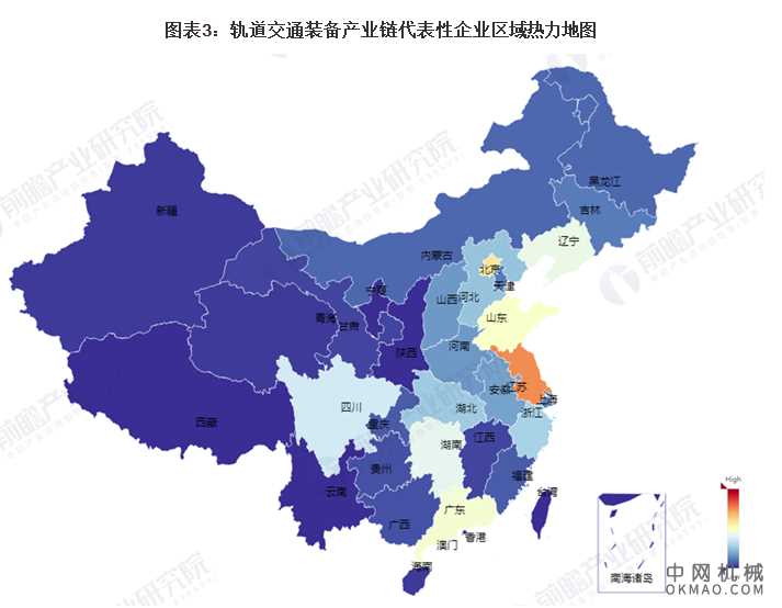 2021年中国轨道交通装备行业产业链现状及区域格局分析 北京和江苏企业竞争力较强 中国机械网,okmao.com